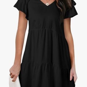 Elegant Black V-Neck Dress